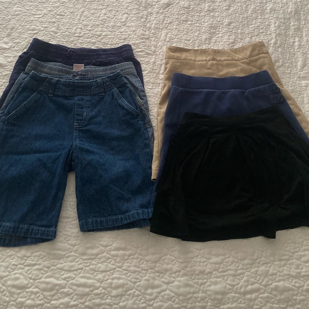 Girls sz 6-7 shorts and skorts LOT of 6